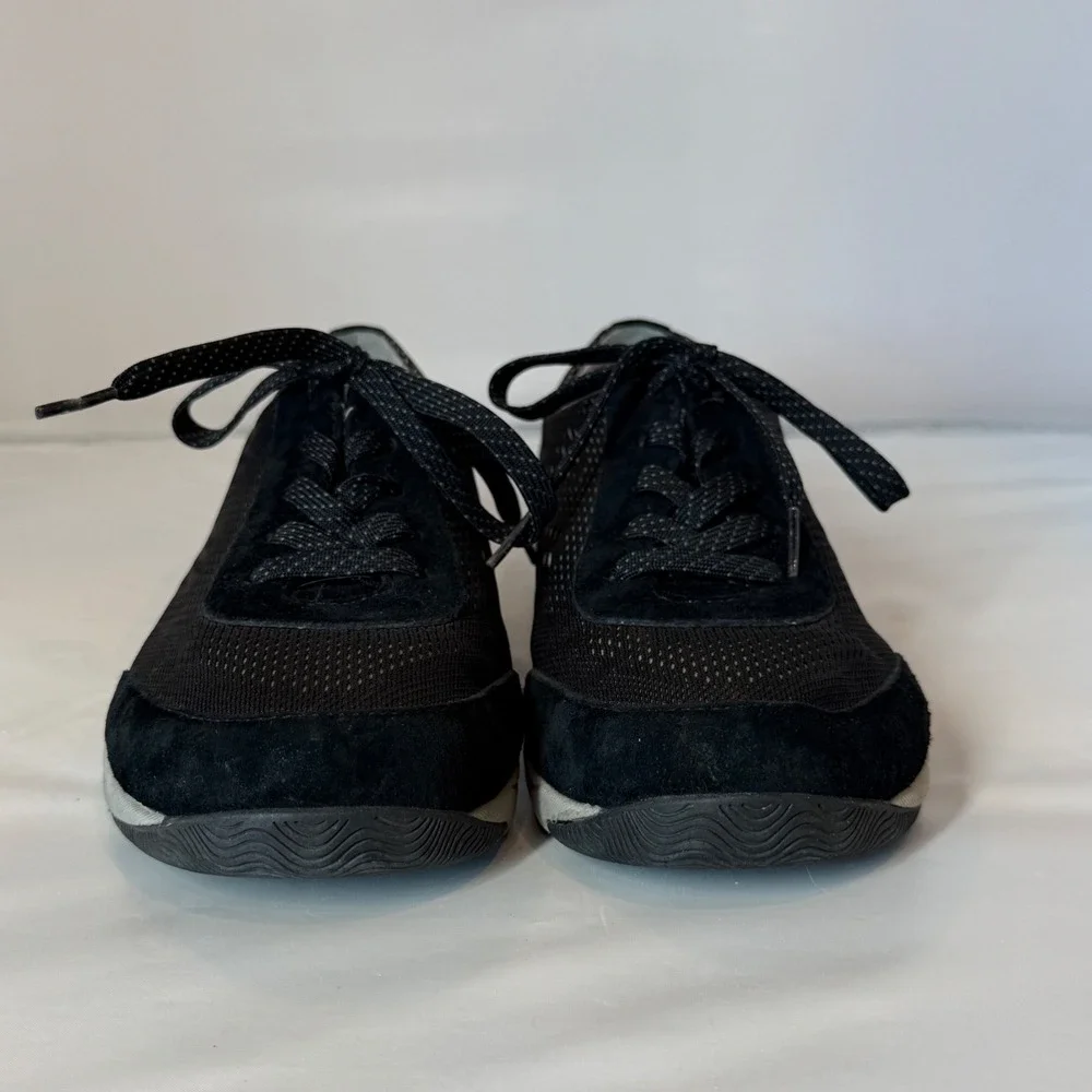 Dansko Elise Black Mesh Suede Lace Up Walking Sneakers Womens 40 US 9.5-10